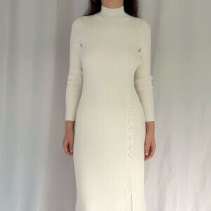 Sold Out Harper Merino Dress - Ecru in M/L